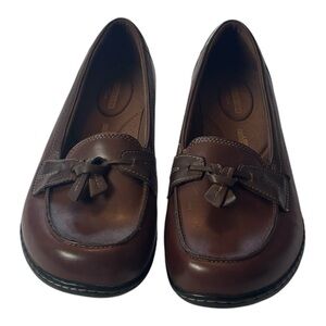 Clarks Ashland Bubble Women’s Brown Loafers Comfort Tassel Shoes Size 10W